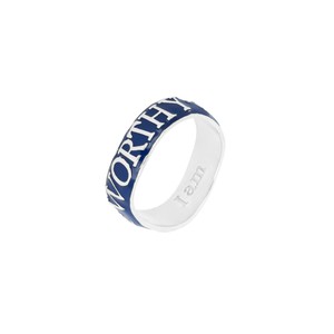 Worthy Affirmation Stacking Ring Silver Blue- Outlet from Loft & Daughter
