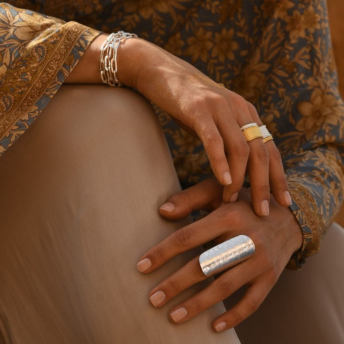 Skinny Relic Stacking Ring Gold Vermeil from Loft & Daughter