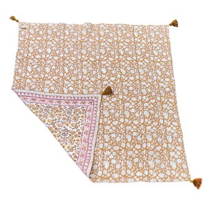 Wanderlust Picnic Blanket- Pink/ Ochre from Loft & Daughter