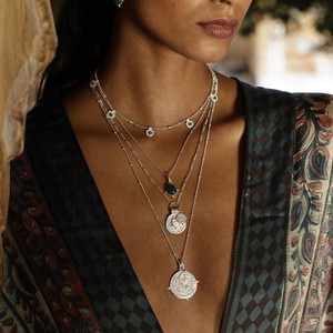 Amara Choker Green Onyx Silver from Loft & Daughter