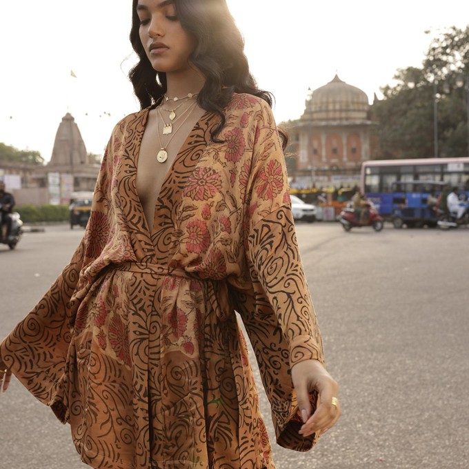 If Saris Could Talk Kimono- Sunset Floral from Loft & Daughter