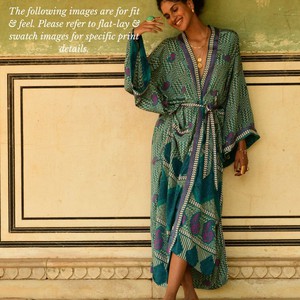 If Saris Could Talk Maxi Kimono- Garden of Eden from Loft & Daughter