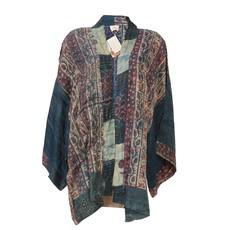 If Saris Could Talk Kimono- Indigo Overdye C via Loft & Daughter
