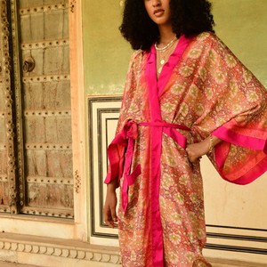 If Saris Could Talk Maxi Kimono- Luxe Garden Print from Loft & Daughter