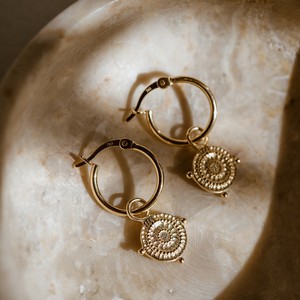 Tiny Shield Hoops from Loft & Daughter