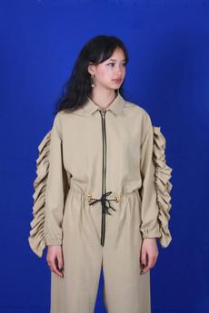 DEBBY beige silk – boiler suit via logocomo