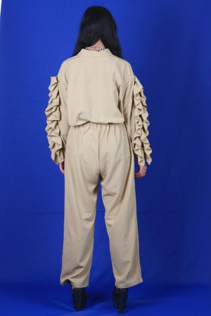 DEBBY beige silk – boiler suit from logocomo