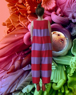 DUNJA pink stripe – suit from logocomo