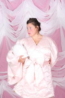 SJAAN pink satin – coat van logocomo