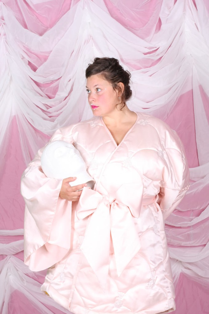 SJAAN pink satin – coat from logocomo