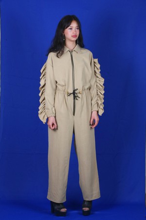 DEBBY beige silk – boiler suit from logocomo