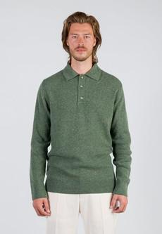 CASUAL SOFT POLO SWEATER MEN | Olive van Loop.a life