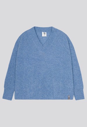 SOFT V-NECK SWEATER WOMEN | Misty Blue from Loop.a life