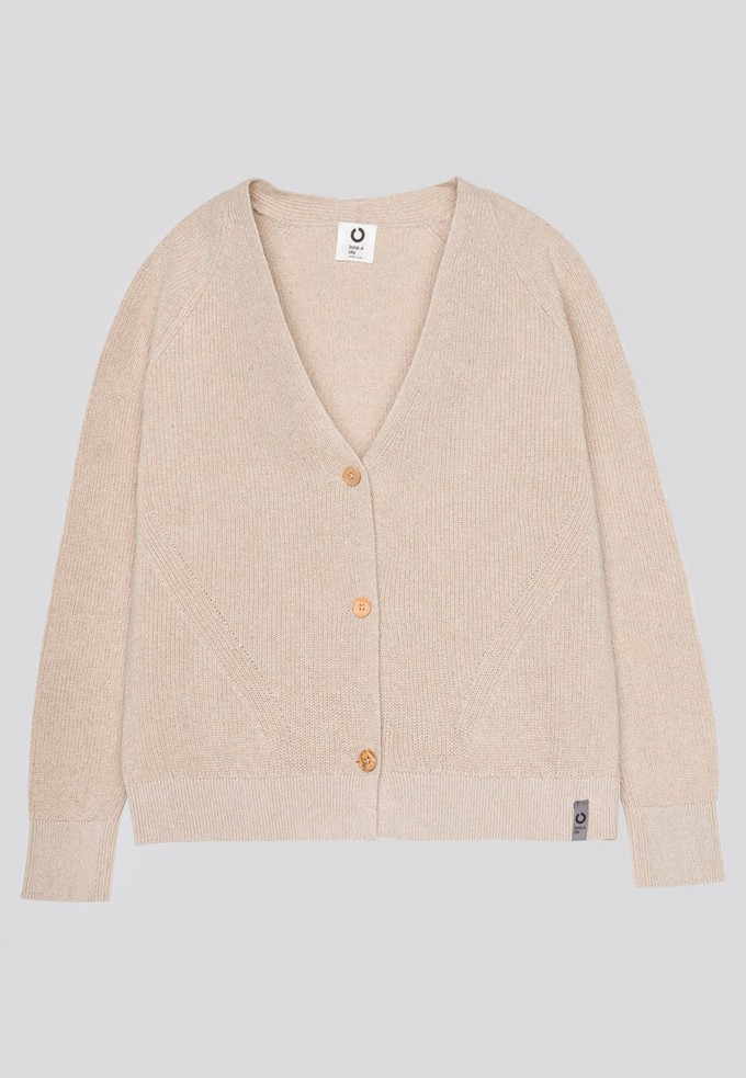 COTTON FINE CARDIGAN BUTTON | Sand from Loop.a life