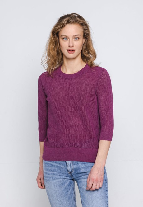 NETTING CREW NECK SWEATER | Beetroot from Loop.a life