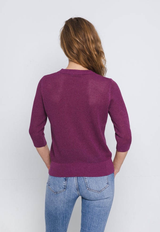 NETTING CREW NECK SWEATER | Beetroot from Loop.a life