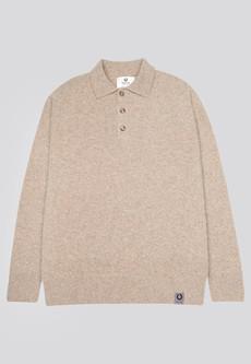 CASUAL SOFT POLO SWEATER MEN | Light Brown via Loop.a life