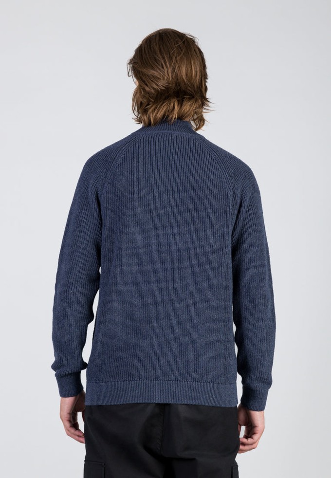 COTTON ZIP CARDIGAN | Grey Blue from Loop.a life