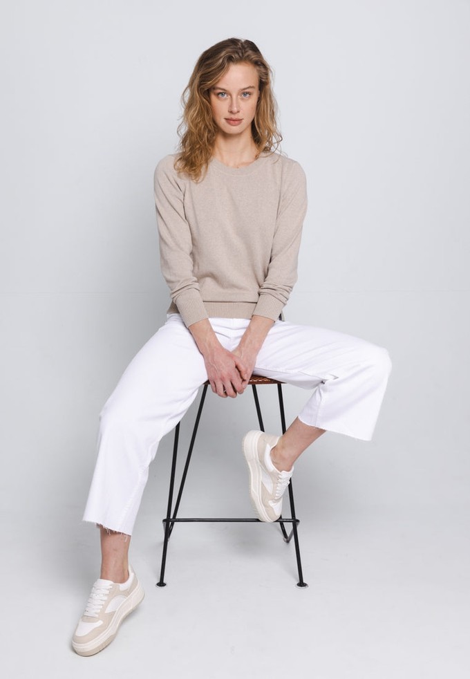 FINEST COTTON SWEATER WOMEN | Light Taupe from Loop.a life