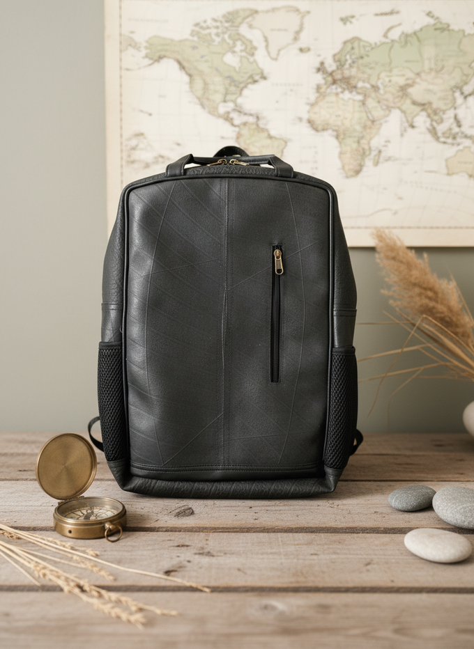 Upcycled inner tube Hackney Backpack from Lost in Samsara