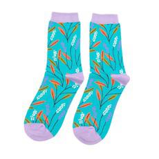 Bamboe sokken dames bessentakken - turquoise van Lotika