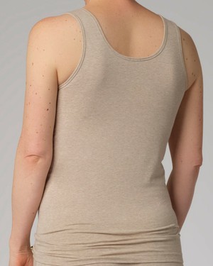 Comazo hemd brede bandjes katoen - beige melange from Lotika