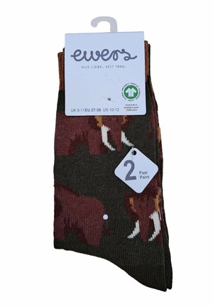 Ewers kindersokken mammoet olive - 2-pack from Lotika