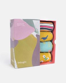 Thought damessokken giftbox bloemen en vogels via Lotika
