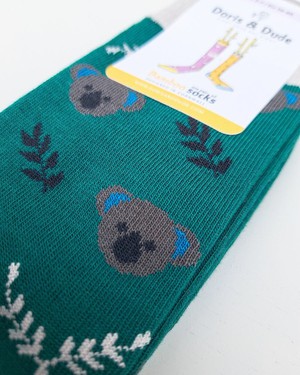 Doris & Dude bamboe damessokken koala teal from Lotika