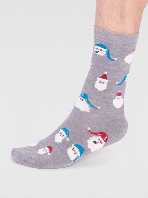 Kerstsokken met kerstman heren Alfredo - grey marle from Lotika