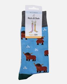 Doris & Dude herensokken Schotse hooglanders blauw via Lotika