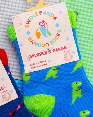 Bamboe kindersokken T-rex junior - blauw from Lotika