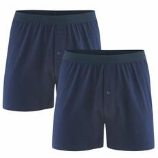 Wijde boxershorts bio katoen Ethan 2-pack - navy via Lotika