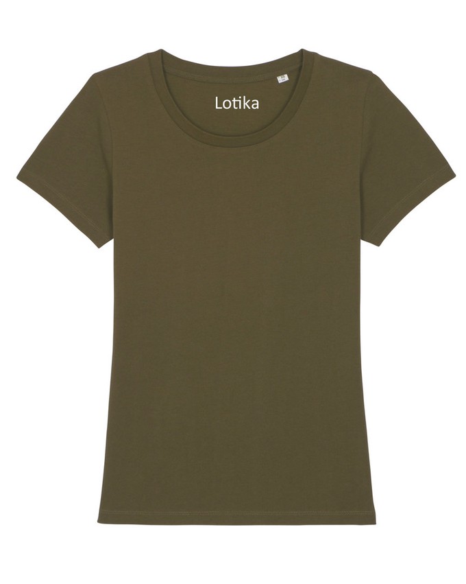 Yara T-shirt dames biologisch katoen - British khaki - maat M from Lotika