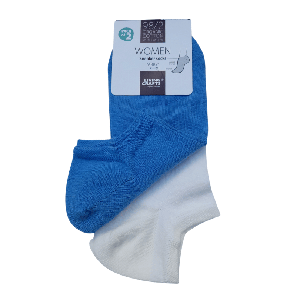 Enkelsokken dames katoen Abby 2-pack - lichtblauw - wit maat 35-38 from Lotika