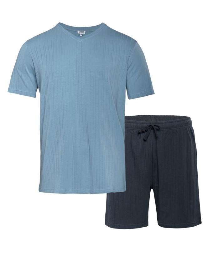 Living crafts pyjama set katoen heren Rex, navy - lichtblauw from Lotika