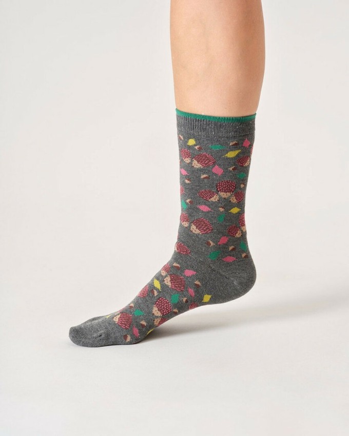 Thought bamboe damessokken giftbox egels - grey marl from Lotika