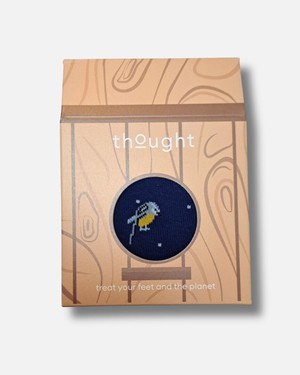 Thought dames sokken vogelprint cadeaudoosje - ink blue from Lotika