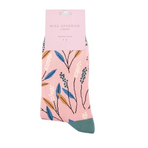 Bamboe sokken dames bessentakken - dusky pink from Lotika