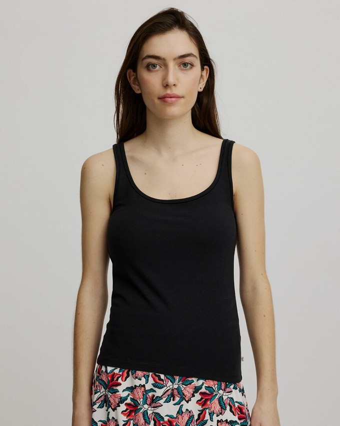 Tranquillo dames hemd Tencel - zwart from Lotika