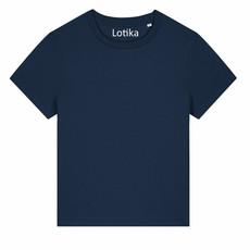 Saar T-shirt dames biologisch katoen - navy via Lotika