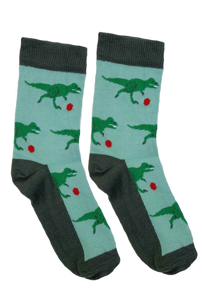 Kindersokken biologisch katoen dino's - groen 19-22 from Lotika