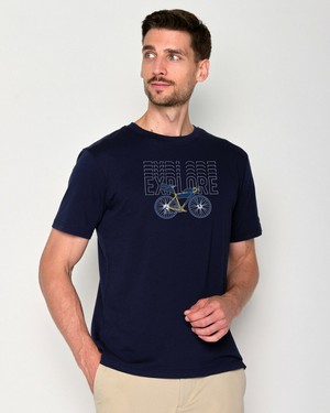 Greenbomb T-shirt heren bike gravel - navy from Lotika