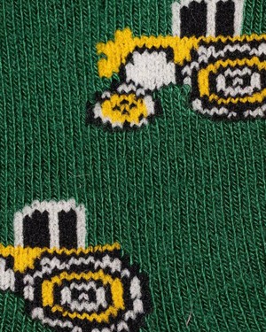 Bamboe kindersokken tractors - groen from Lotika