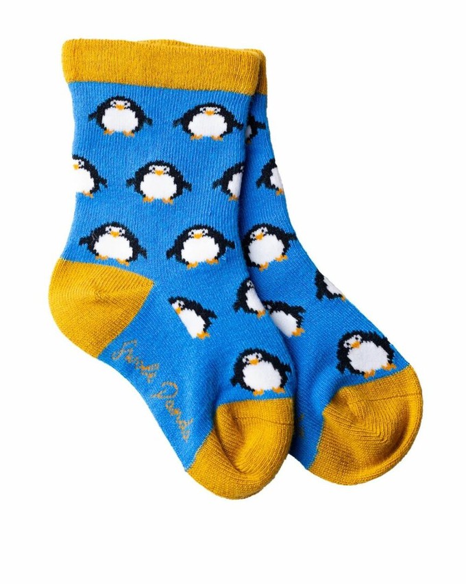 Bamboe kindersokken pinguins - blauw from Lotika