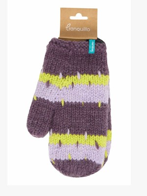 Warme wollen wanten met patroon - plum from Lotika