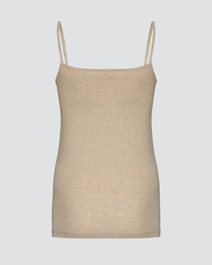 Comazo topje spaghettibandjes katoen - beige melange from Lotika