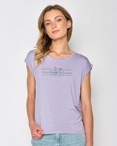 Greenbomb T-shirt dames fiets - lila via Lotika