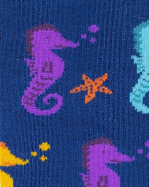 Swole Panda bamboesokken met zeepaardjes – blauw from Lotika