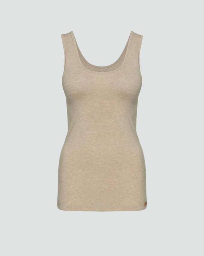 Comazo hemd brede bandjes katoen - beige melange from Lotika